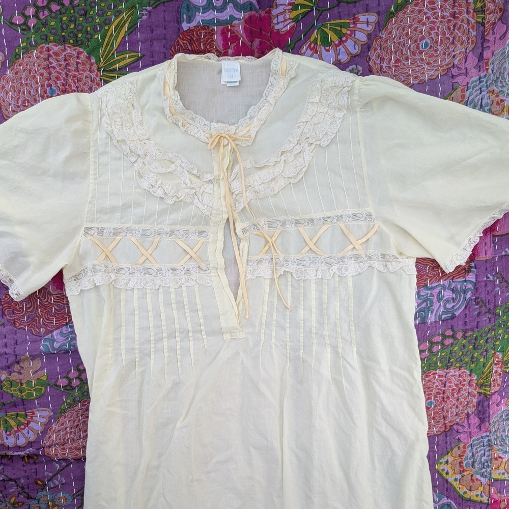Vintage Cream Lace Nightgown